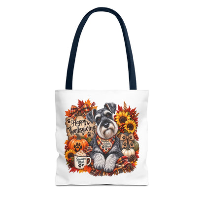 Thanksgiving Schnauzer Tote Bag — Happy Thanksgiving Fall Harvest Design