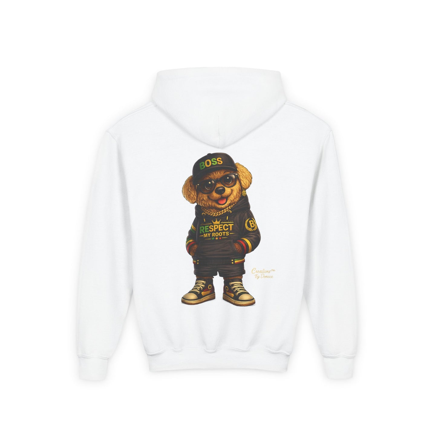 Youth Hoodie — Cool Bear 'Boss' Streetwear Design