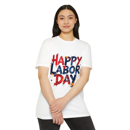 Labor Day Graphic T-Shirt — "Happy Labor Day" Patriotic Celebration Tee