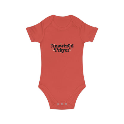 Baby Bodysuit "Answered Prayer" — Religious Newborn Onesie, Christian Gift for Baptism & Baby Shower