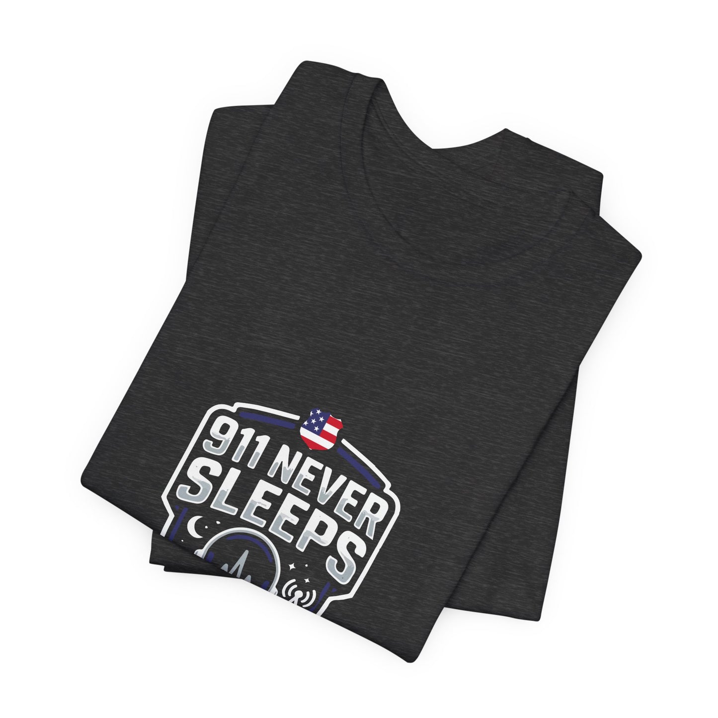 911 Never Sleeps T‑Shirt — Emergency Responder Tribute Tee