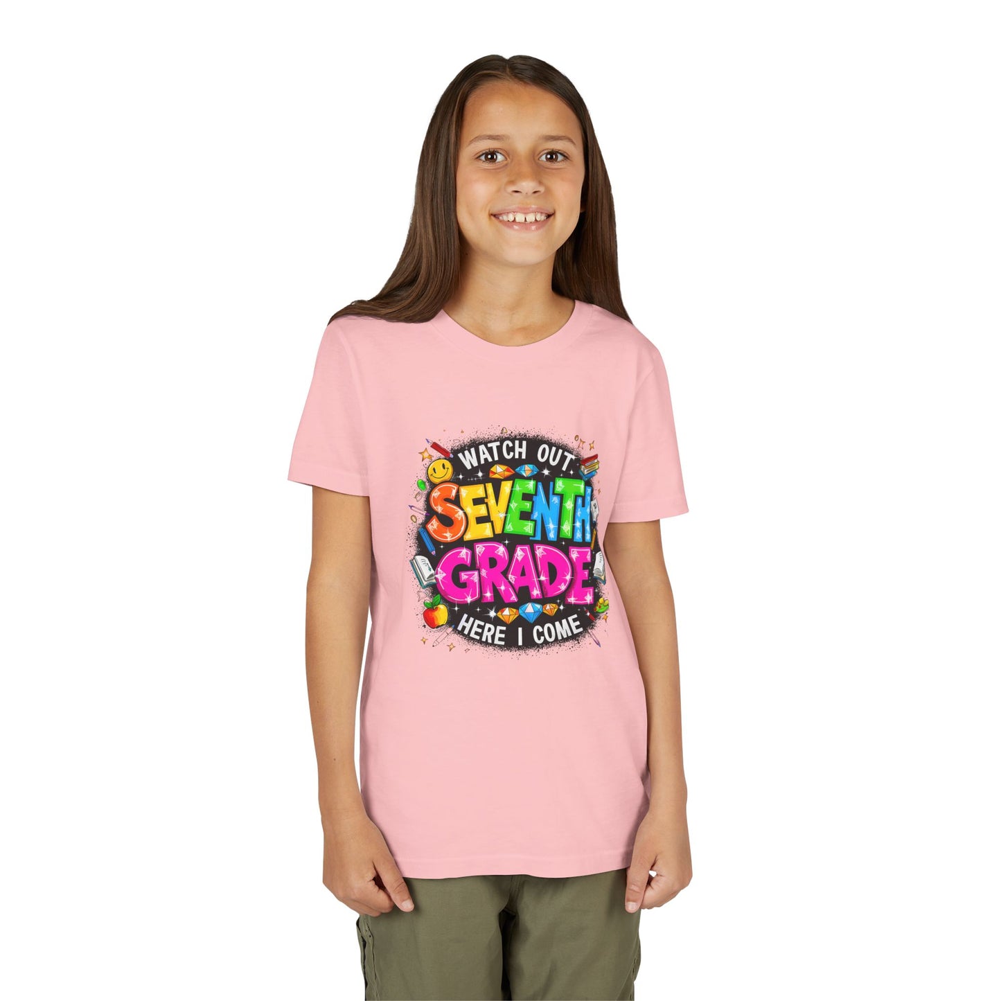 Seventh Grade Kids T‑Shirt — "Watch Out Seventh Grade Here I Come" Back‑to‑School Tee