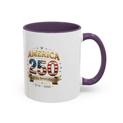 America 250 Coffee Mug — Patriotic 1776–2026 Anniversary Accent Mug
