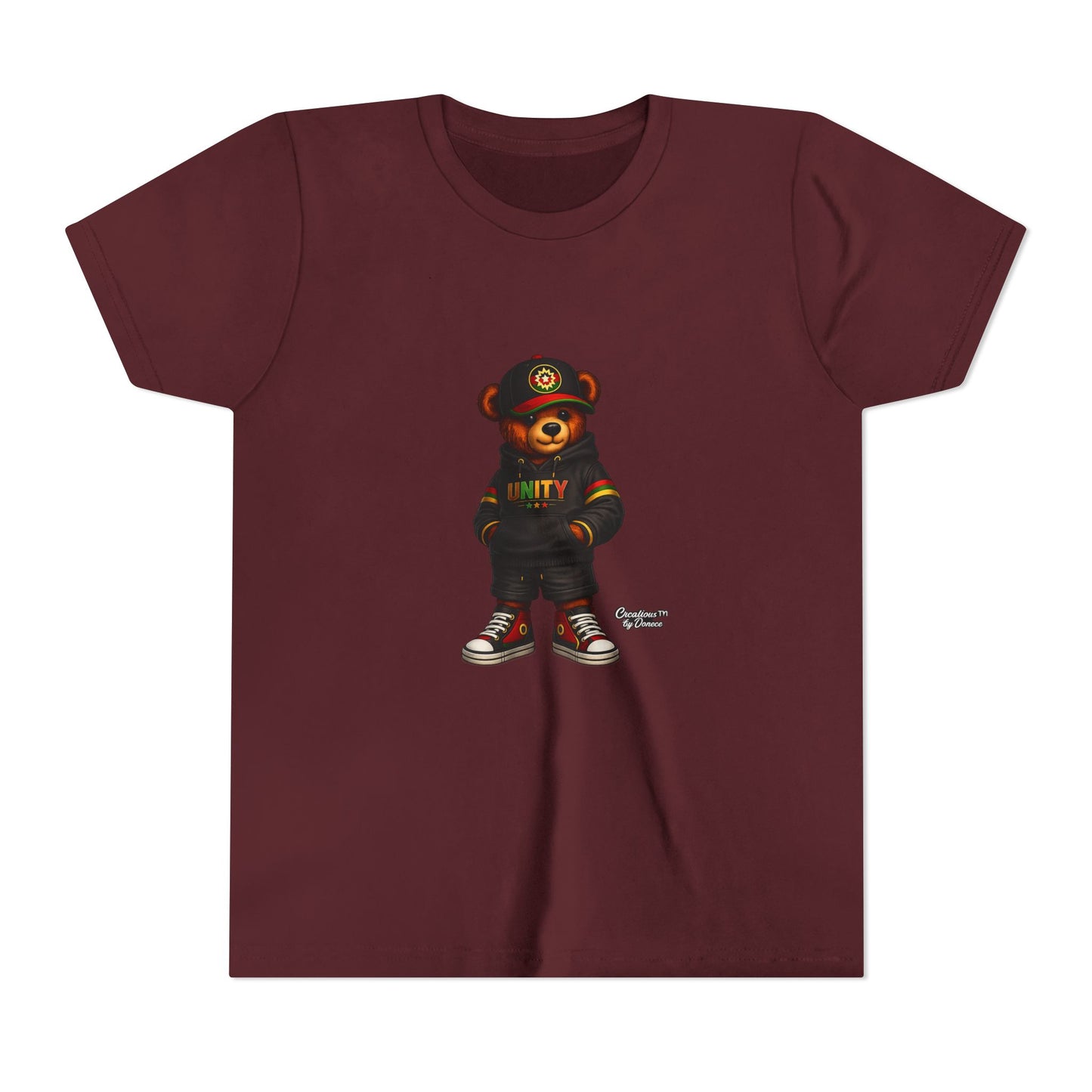 Youth T‑Shirt — Cool Bear Graphic Tee with 'UNITY' Hoodie Design