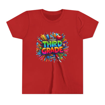 Third Grade Kids' T-Shirt – Colorful School Supplies Back-to-School Tee