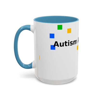 Autism Acceptance Accent Coffee Mug – Colorful Puzzle Square Design (11/15 oz)