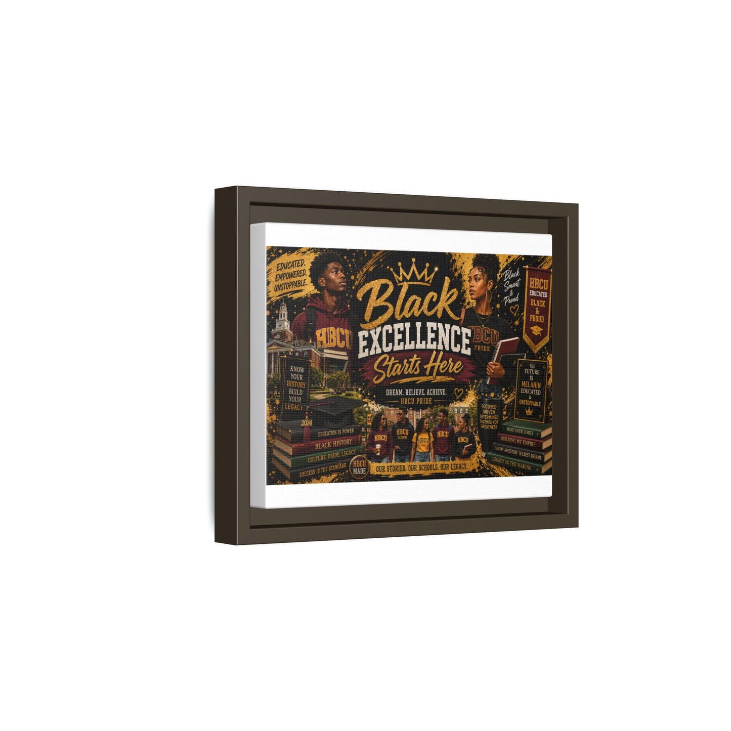 Black Excellence Starts Here Framed Canvas