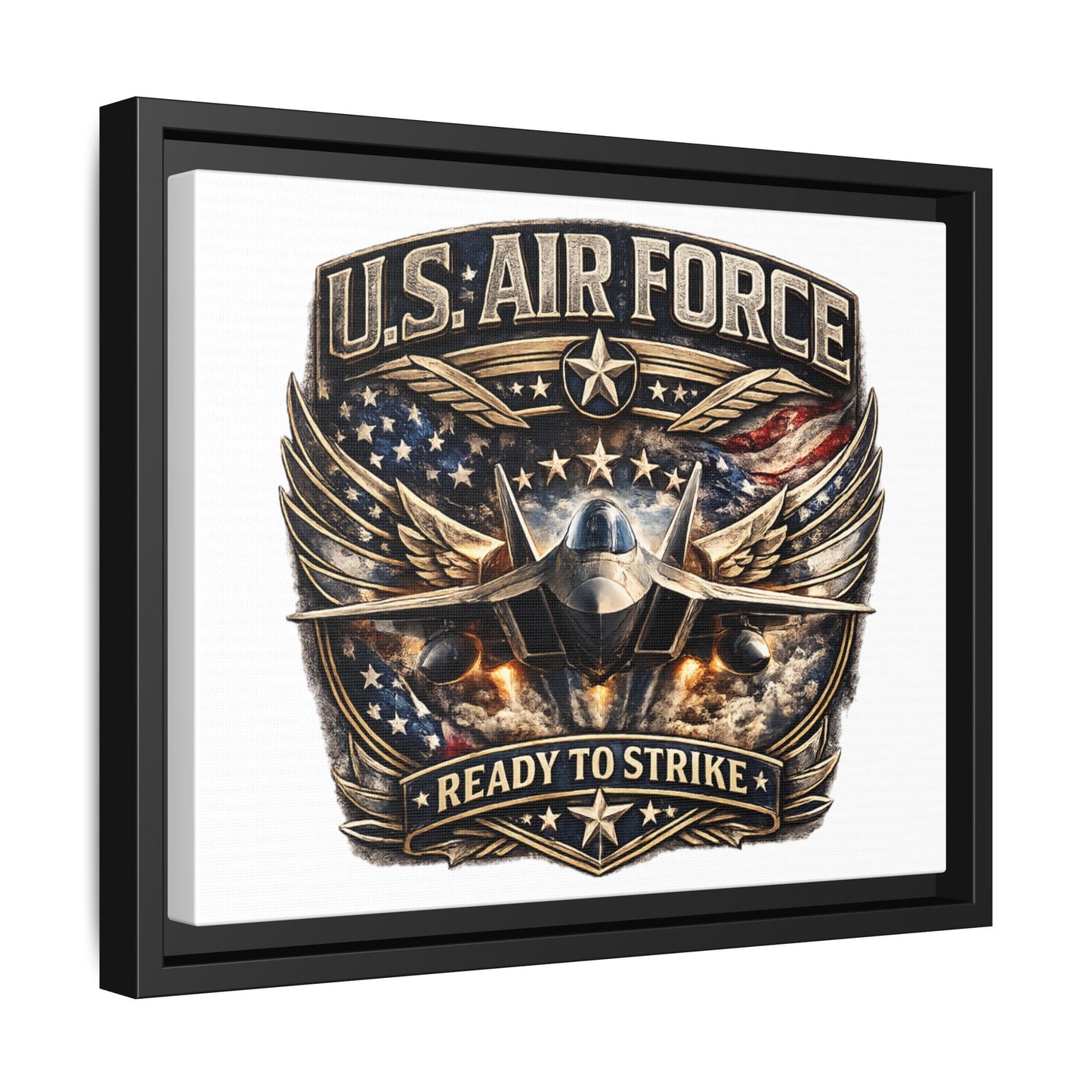 U.S. Air Force Framed Canvas Print – "Ready to Strike" Military Wall Art