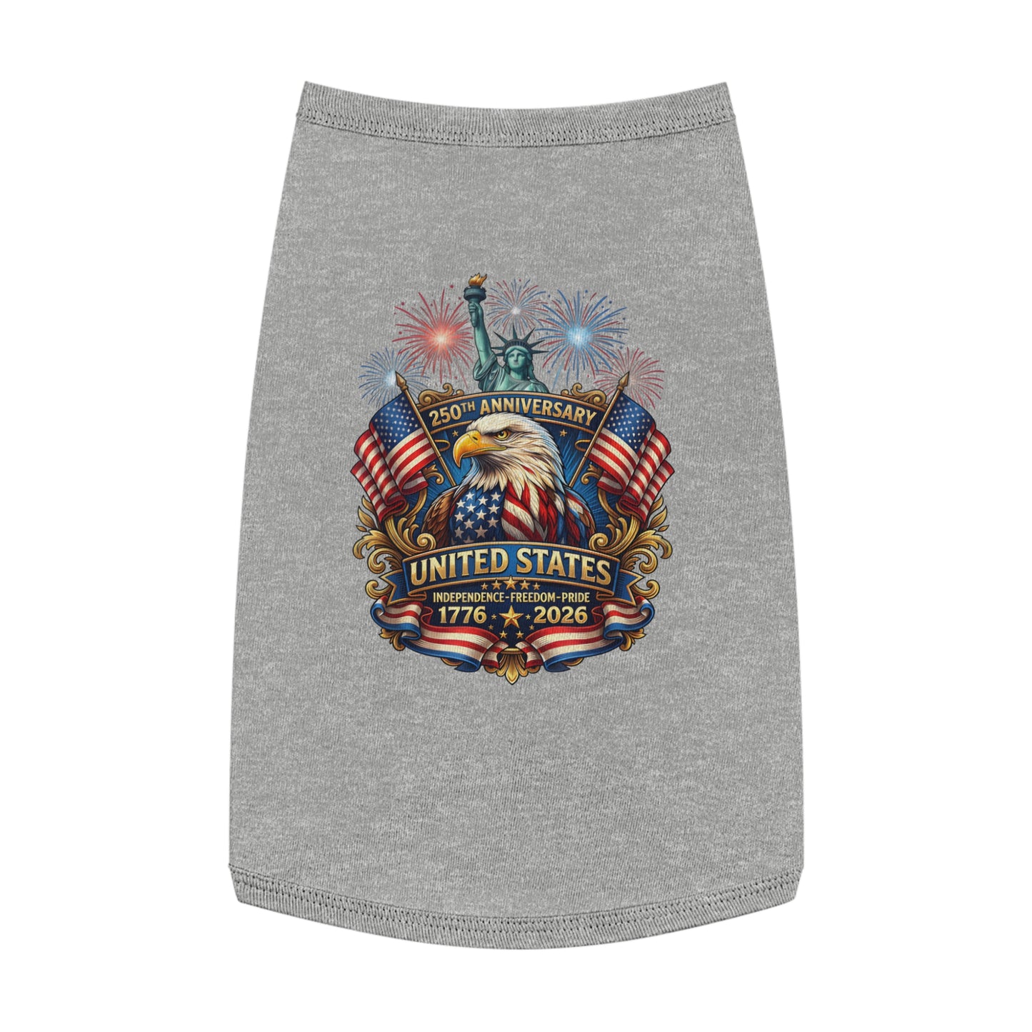 Patriotic Pet Tank — "United States 250th Anniversary 1776–2026" Dog Tank Top