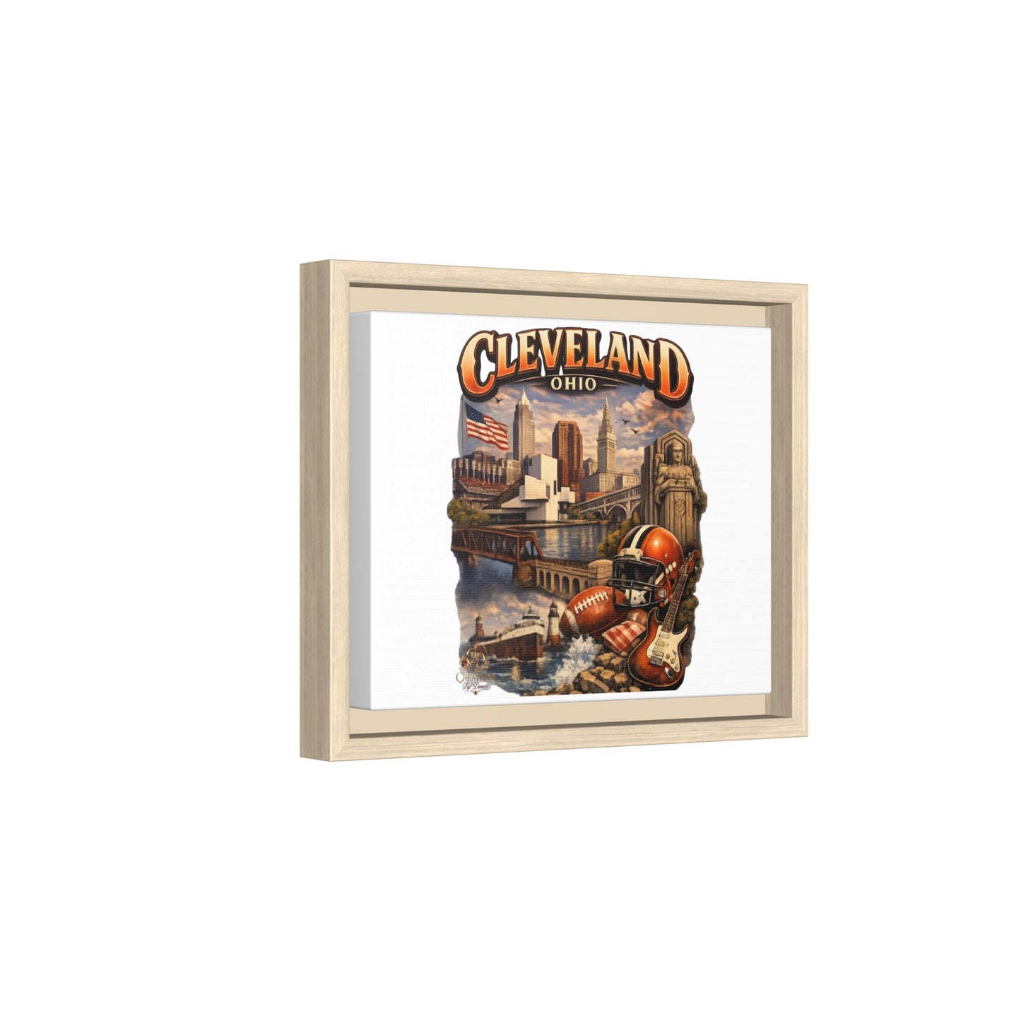 Cleveland Ohio Collage Framed Canvas Print