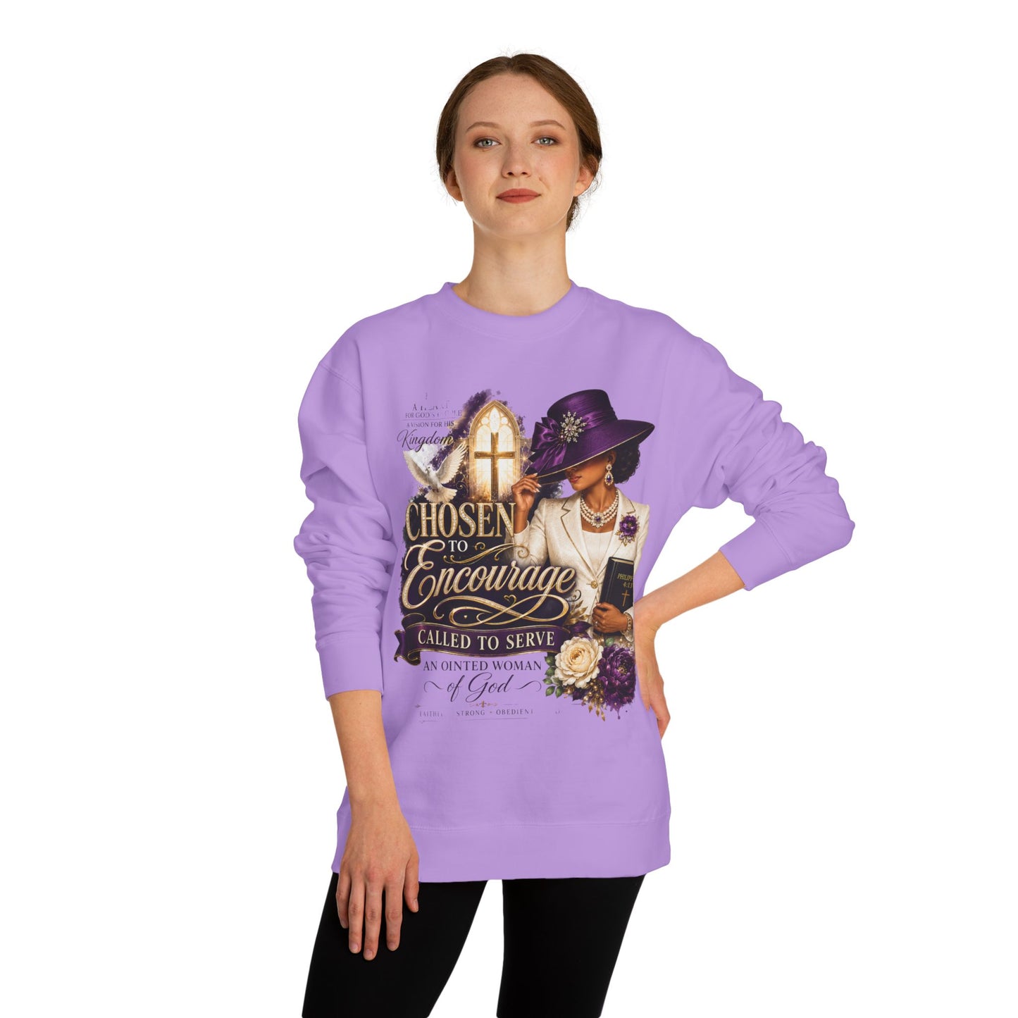 Christian Women's 'Chosen to Encourage' Sweatshirt – Faith-Based Encourager Design