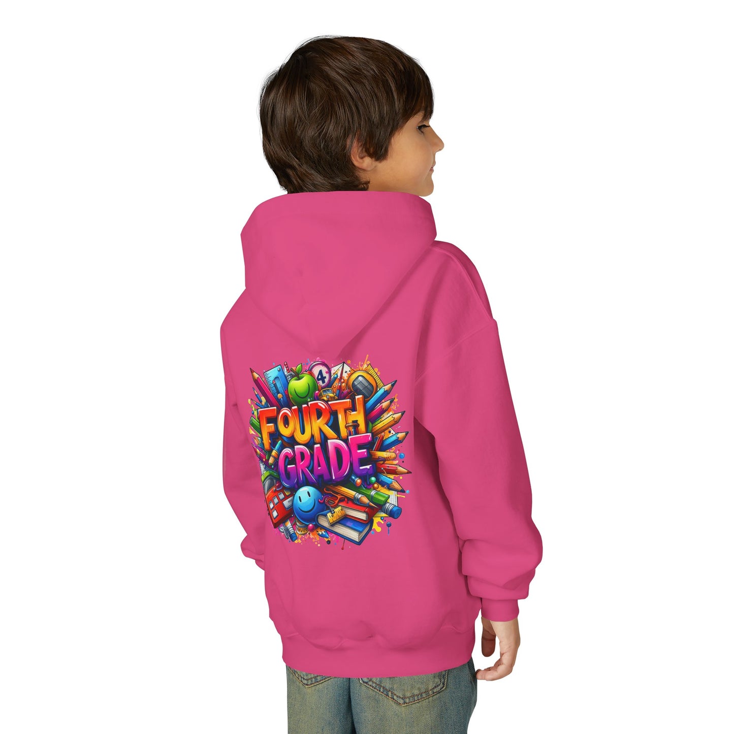 Fourth Grade Youth Hoodie — Colorful Back-to-School Kids Sweatshirt