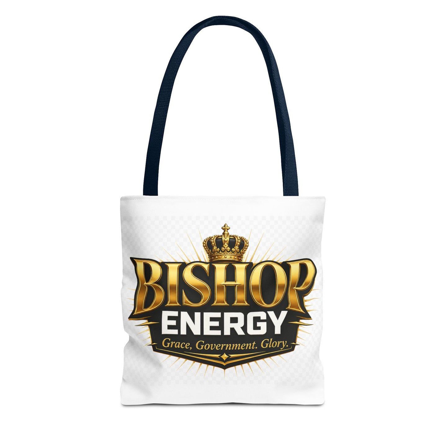 Bishop Energy Tote Bag — Gold Crown Logo Tote for Church Leaders & Faith Events