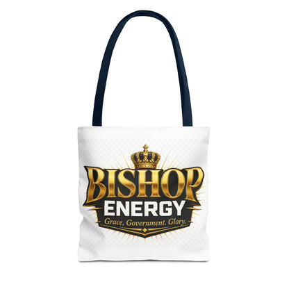 Bishop Energy Tote Bag — Gold Crown Logo Tote for Church Leaders & Faith Events