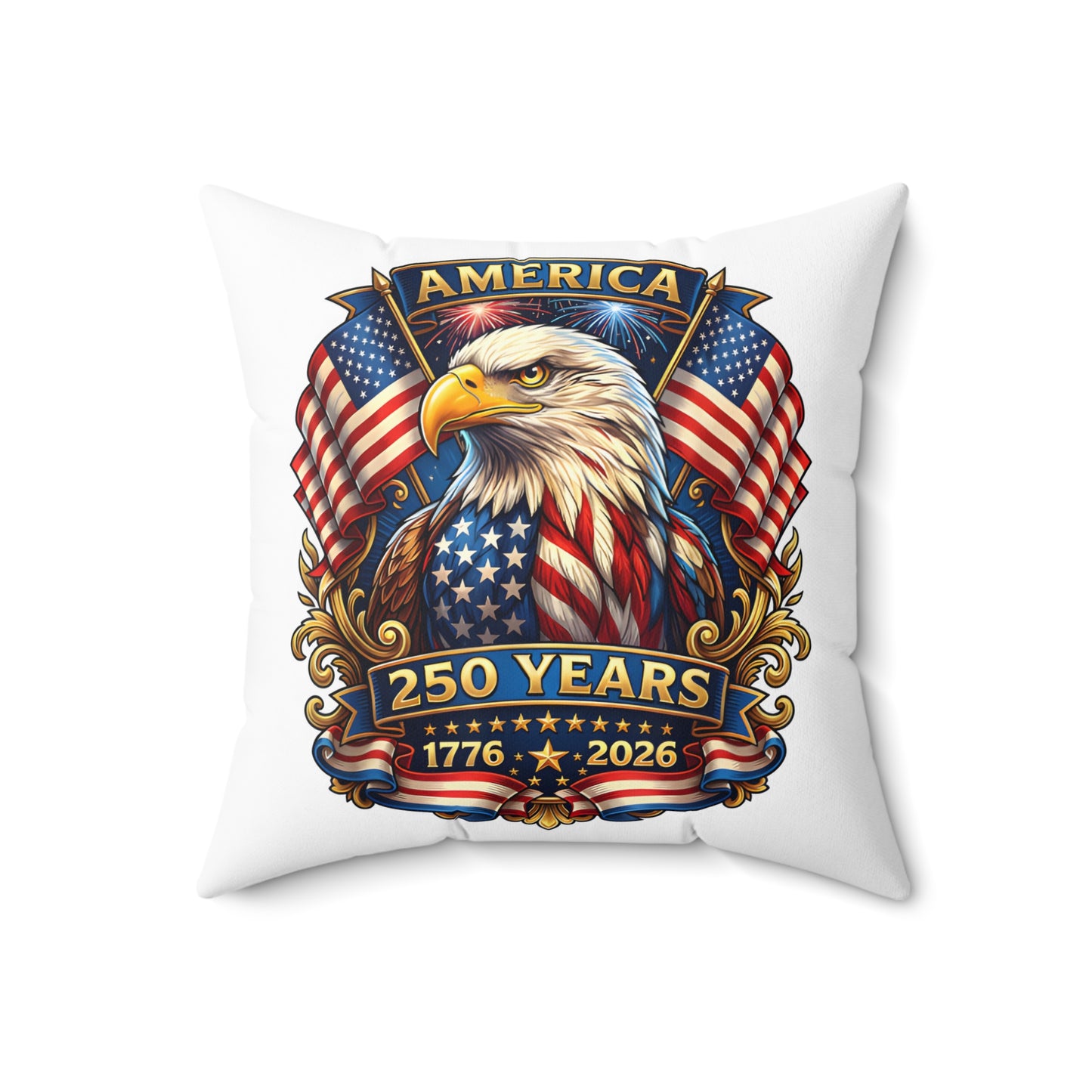 250 Years America Eagle Throw Pillow — Patriotic 1776–2026 Decorative Pillow