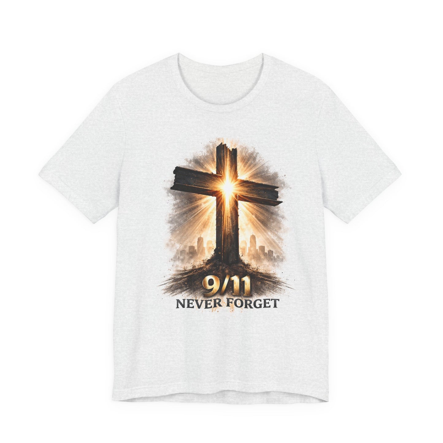 9/11 Never Forget T‑Shirt - Cross Memorial Tee