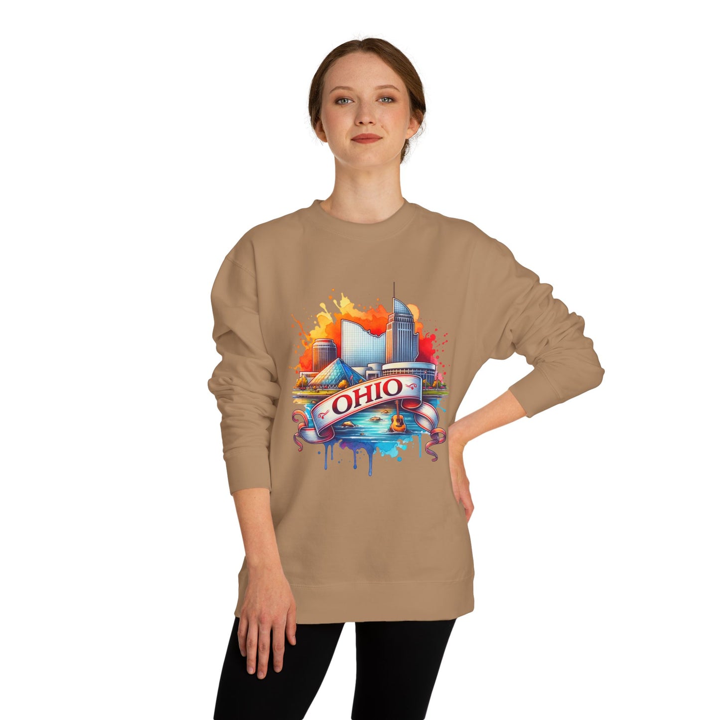Ohio Skyline Crewneck Sweatshirt – Colorful Cityscape Graphic