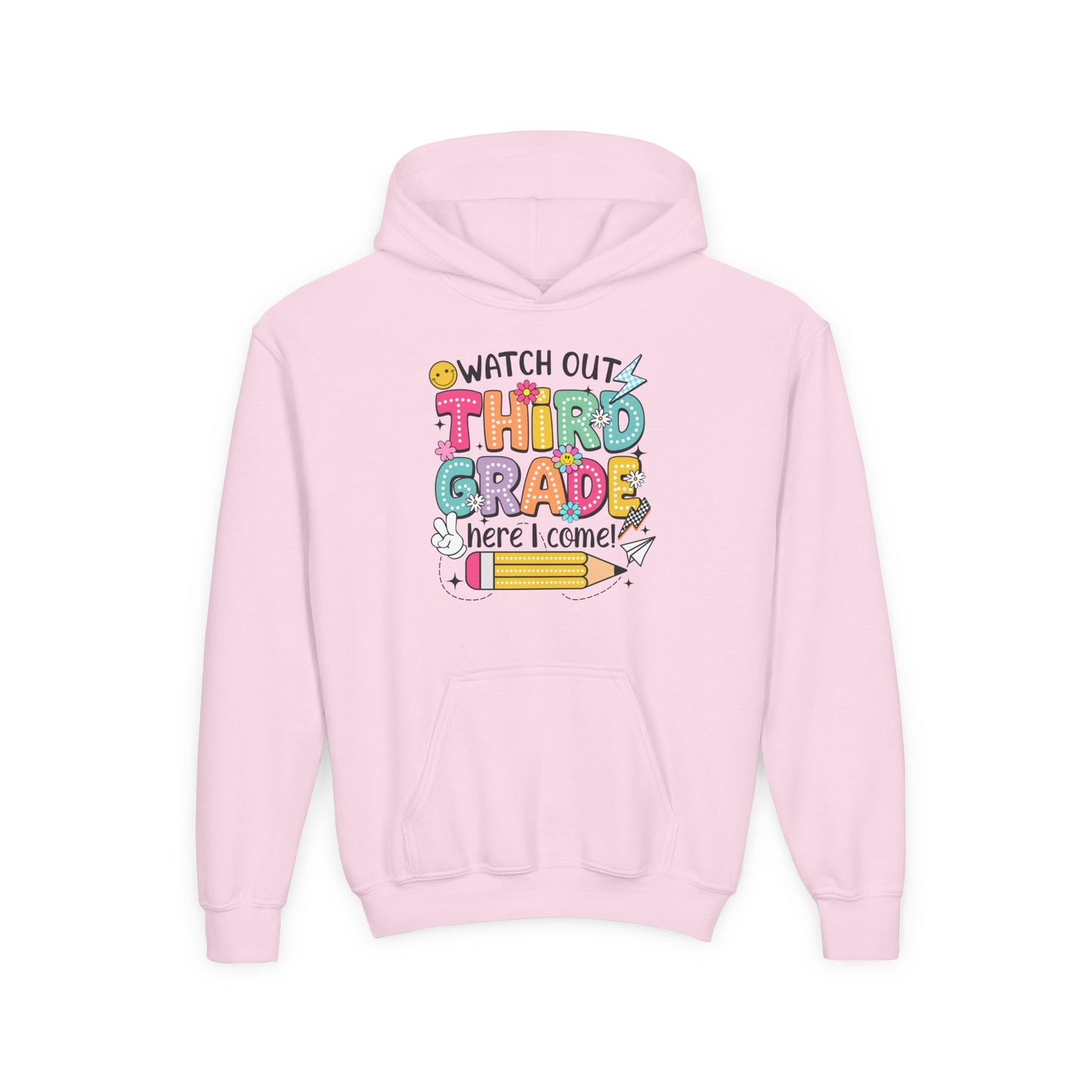 Kids "Watch Out Third Grade Here I Come" Hoodie - Back-to-School 3rd Grade Sweatshirt
