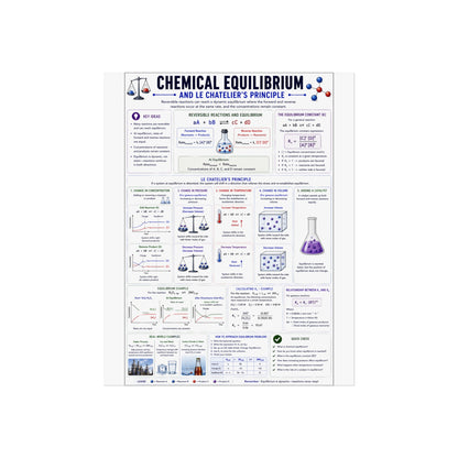 Chemical Equilibrium Educational Poster — Le Chatelier’s Principle Fine Art Print