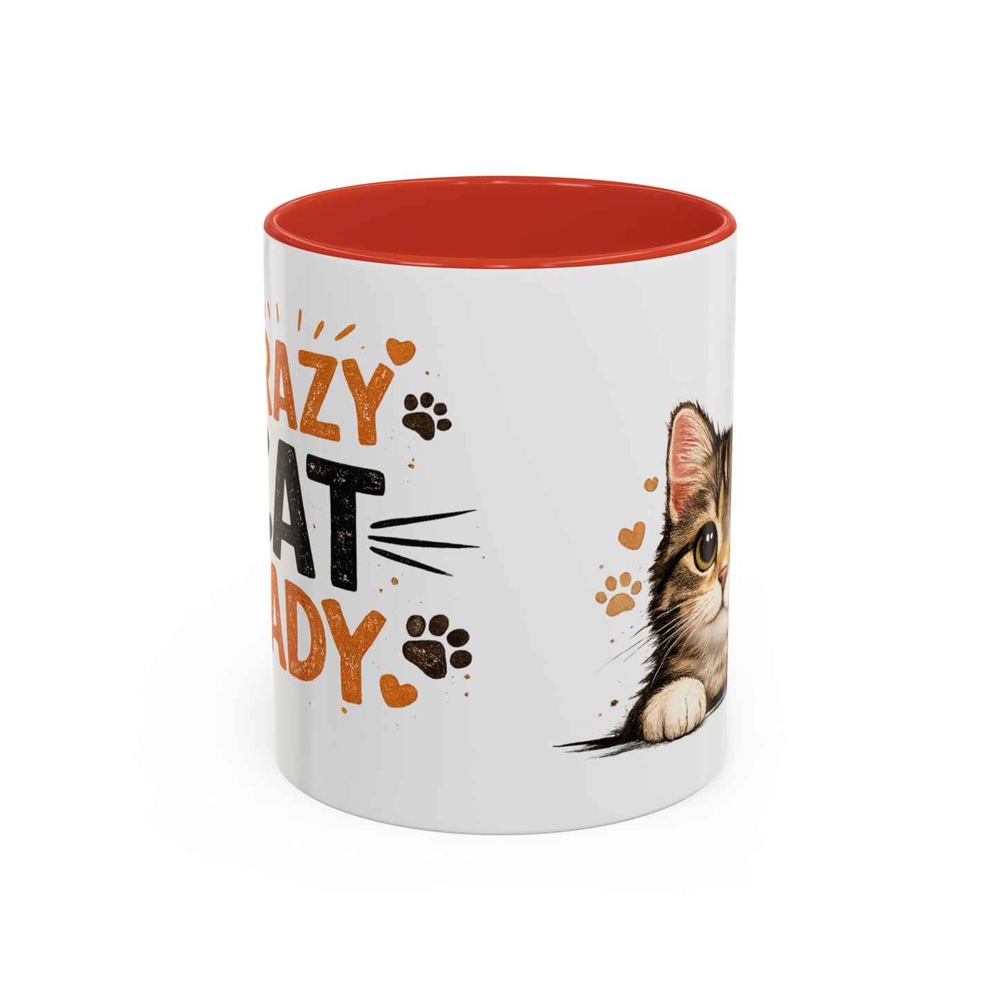 Cat Mug — "Crazy Cat Lady" Cute Kitten Accent Coffee Mug (11/15 oz)