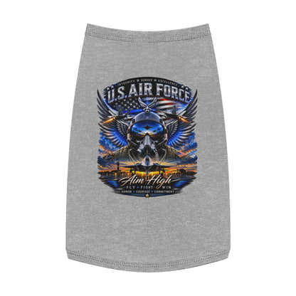 U.S. Air Force Pet Tank Top - "Aim High" Military Pilot Dog Shirt