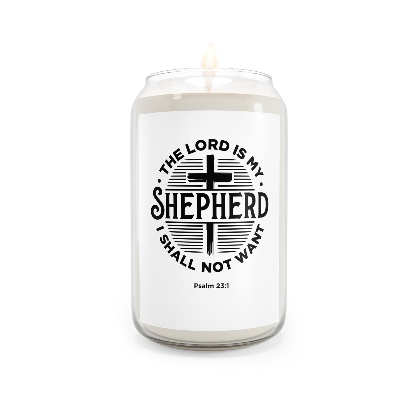 The Lord Is My Shepherd Scented Soy Candle — 13.75oz Inspirational Christian Candle (Psalm 23:1)
