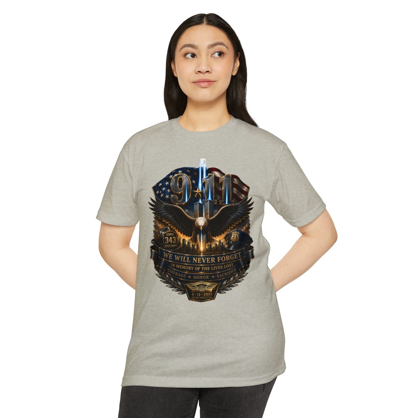9/11 Remembrance T-Shirt — "We Will Never Forget" Tribute Tee