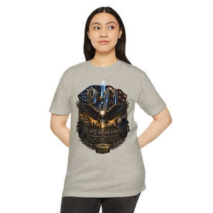 9/11 Remembrance T-Shirt — "We Will Never Forget" Tribute Tee