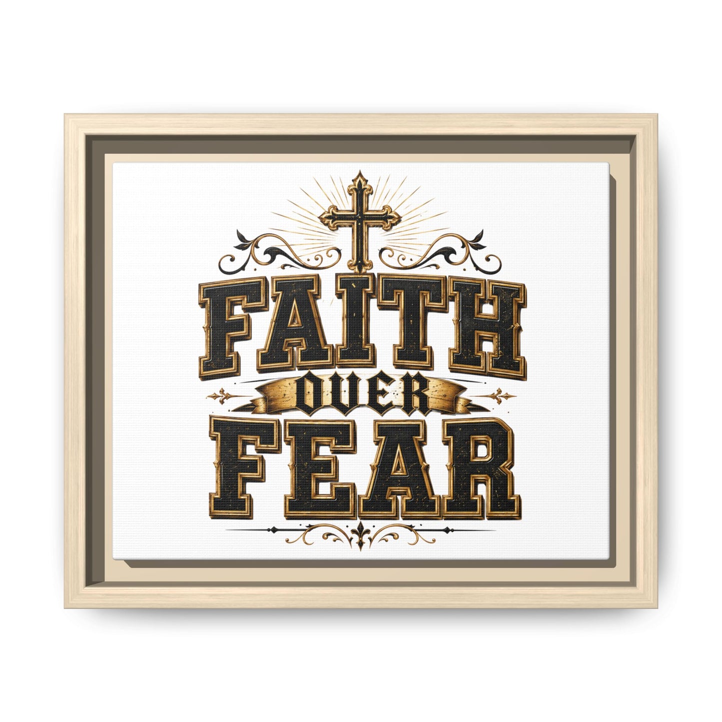 Faith Over Fear Framed Canvas Wall Art