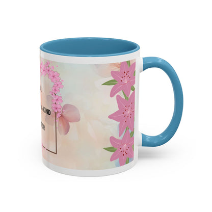 Mom Acronym Coffee Mug — "MOM: Magical • One-of-a-Kind • Motivator" Floral Accent