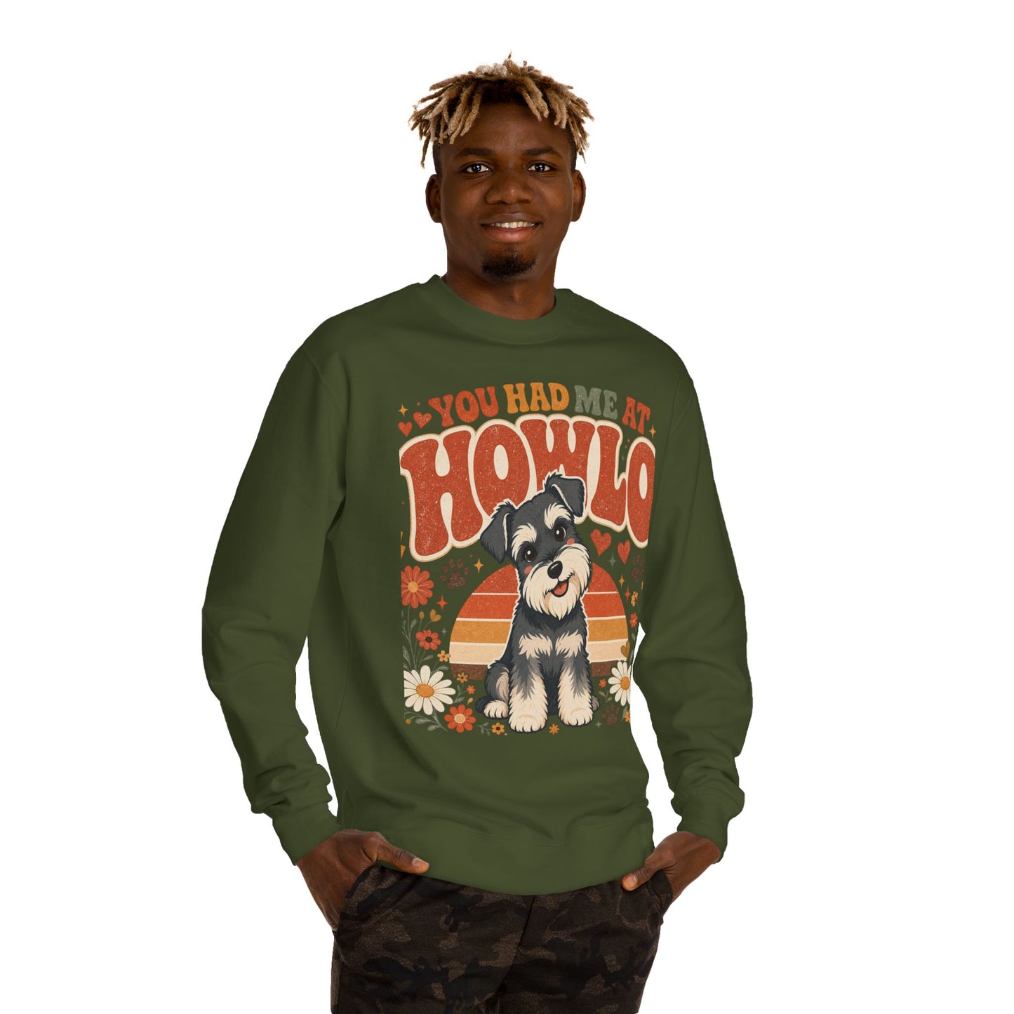 You Had Me At Howl'o Crewneck Sweatshirt — Cute Puppy Retro Dog Lover Pullover