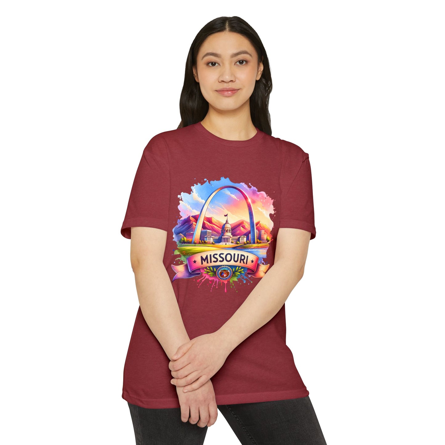 Missouri Skyline T-Shirt — Colorful Gateway Arch Souvenir Tee
