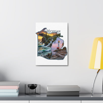 Michigan Scenic Canvas Print — Great Lakes Lighthouse Wall Art