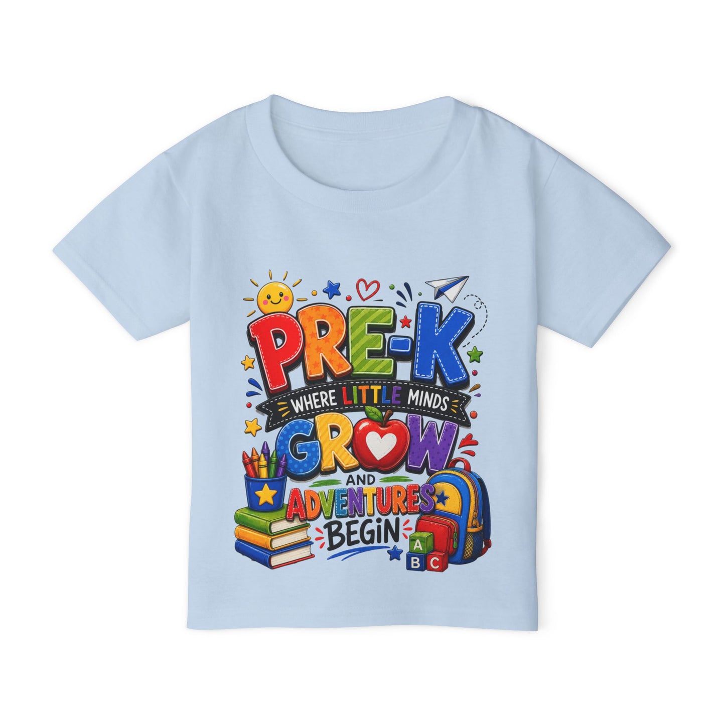 Pre-K Toddler T-Shirt – “Pre-K Where Little Minds Grow and Adventure Begin” Colorful Back-to-School Tee
