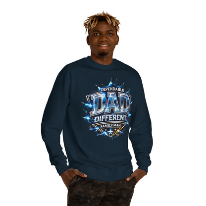 Dependable Dad Crewneck Sweatshirt - "Different Family Man" Graphic