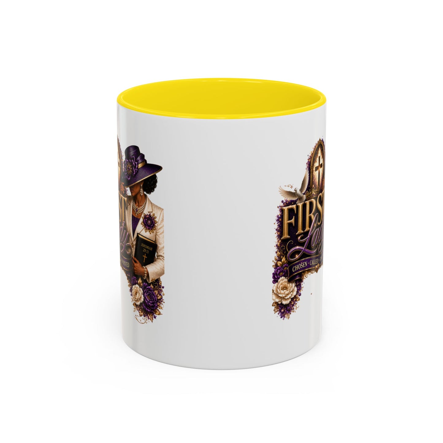 First Lady Church Coffee Mug — Elegant Purple Hat Gospel Tea Cup (11/15oz)