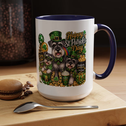 St. Patrick’s Day Dog Coffee Mug — Happy St. Patrick’s Day Accent Mug (11/15oz)