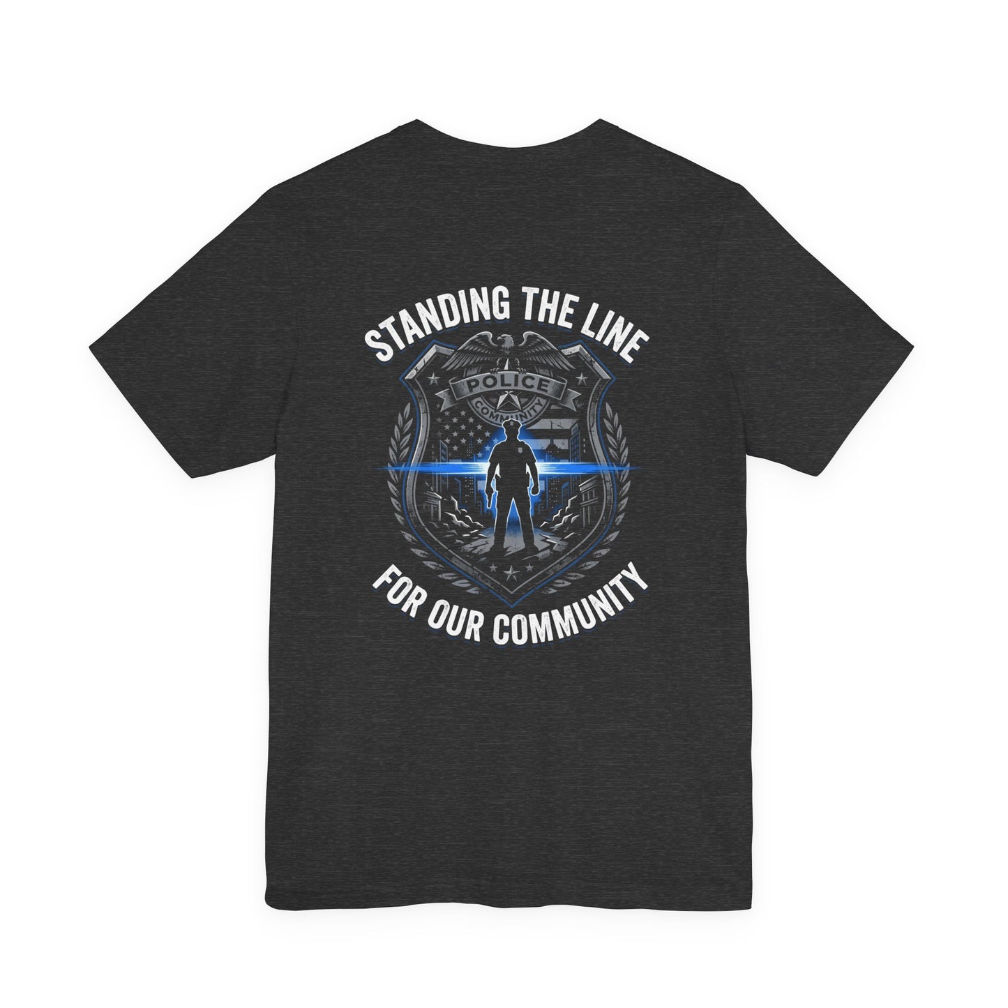 Police Thin Blue Line Badge T-Shirt — Support Law Enforcement Tee