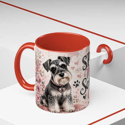 Spoiled Miniature Schnauzer Club Accent Coffee Mug — Cute Dog Mom Gift