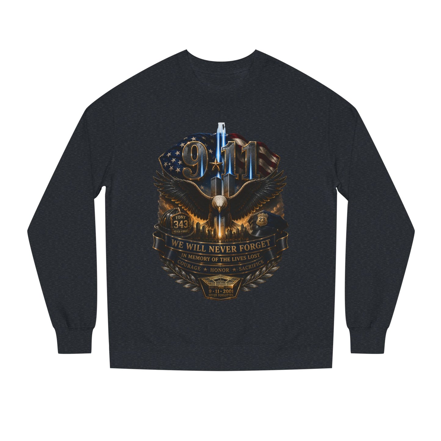 9/11 Memorial Sweatshirt — Never Forget Tribute Crewneck