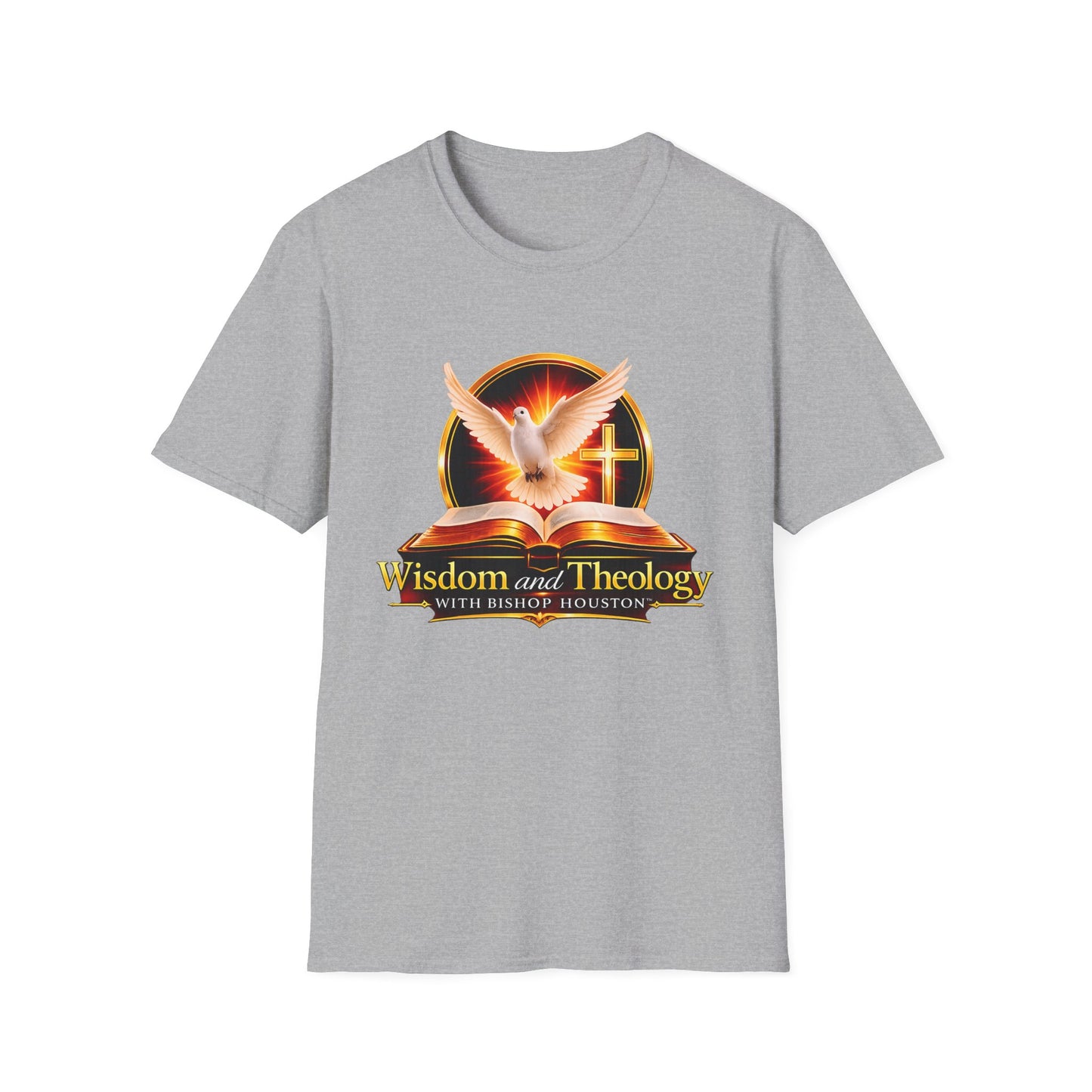 Wisdom and Theology T-Shirt — Dove, Bible & Cross Christian Tee