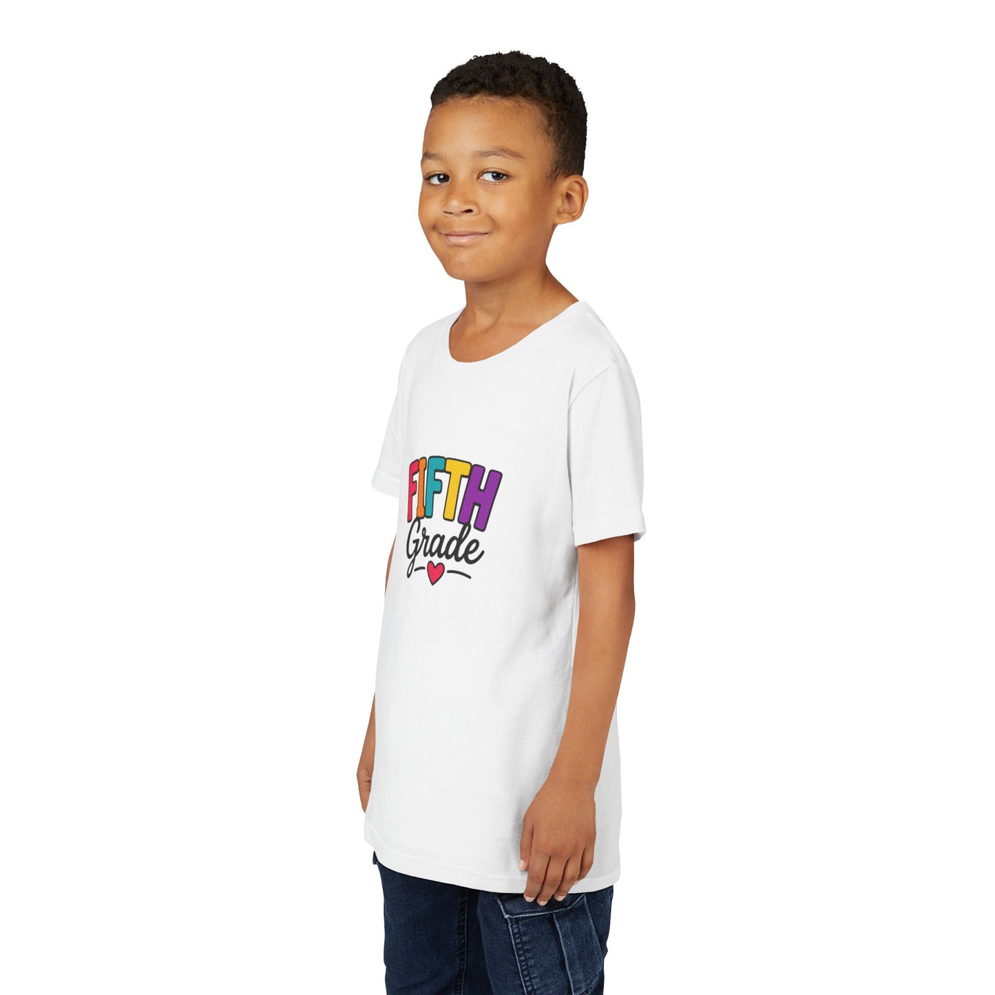 Fifth Grade Kids T‑Shirt – Colorful Back-to-School Tee with Heart