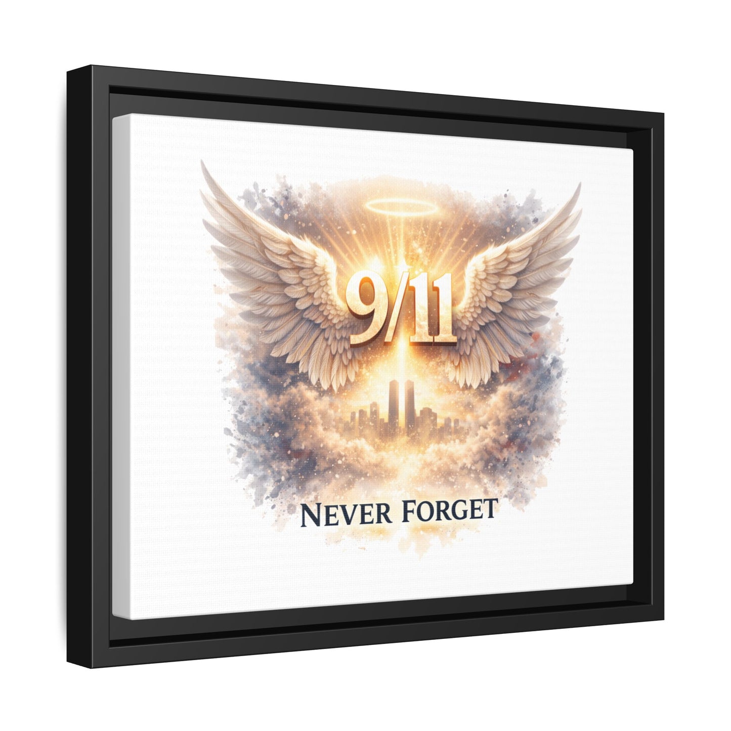 9/11 Memorial Matte Canvas Print — "Never Forget" Framed Wall Art