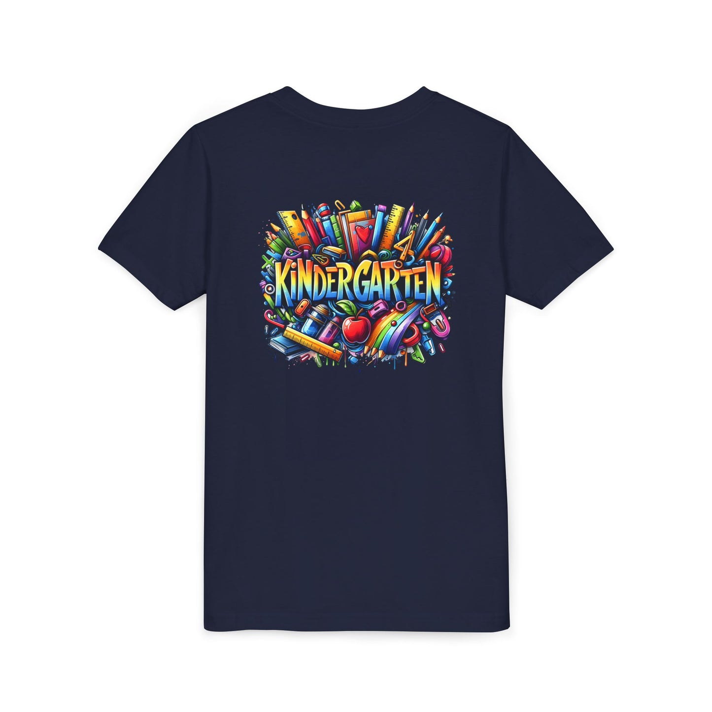 Kindergarten Colorful School Supplies Youth Tee — Back-to-School Kids T-Shirt