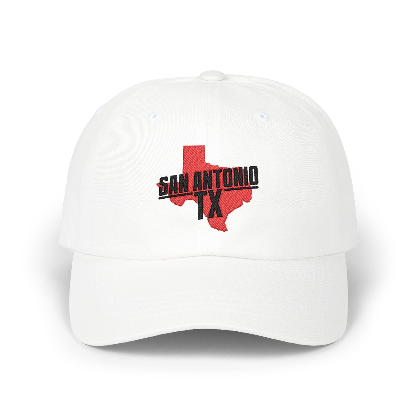 San Antonio TX Dad Cap — Embroidered Texas Outline Baseball Hat