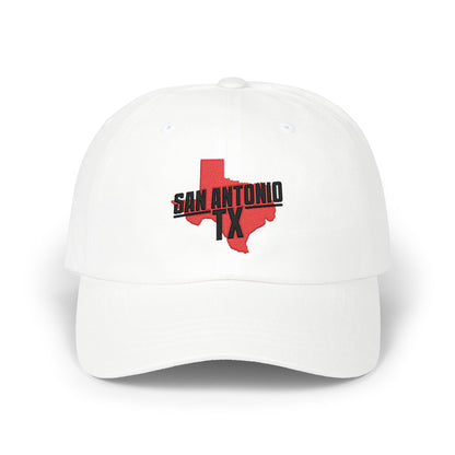 San Antonio TX Dad Cap — Embroidered Texas Outline Baseball Hat