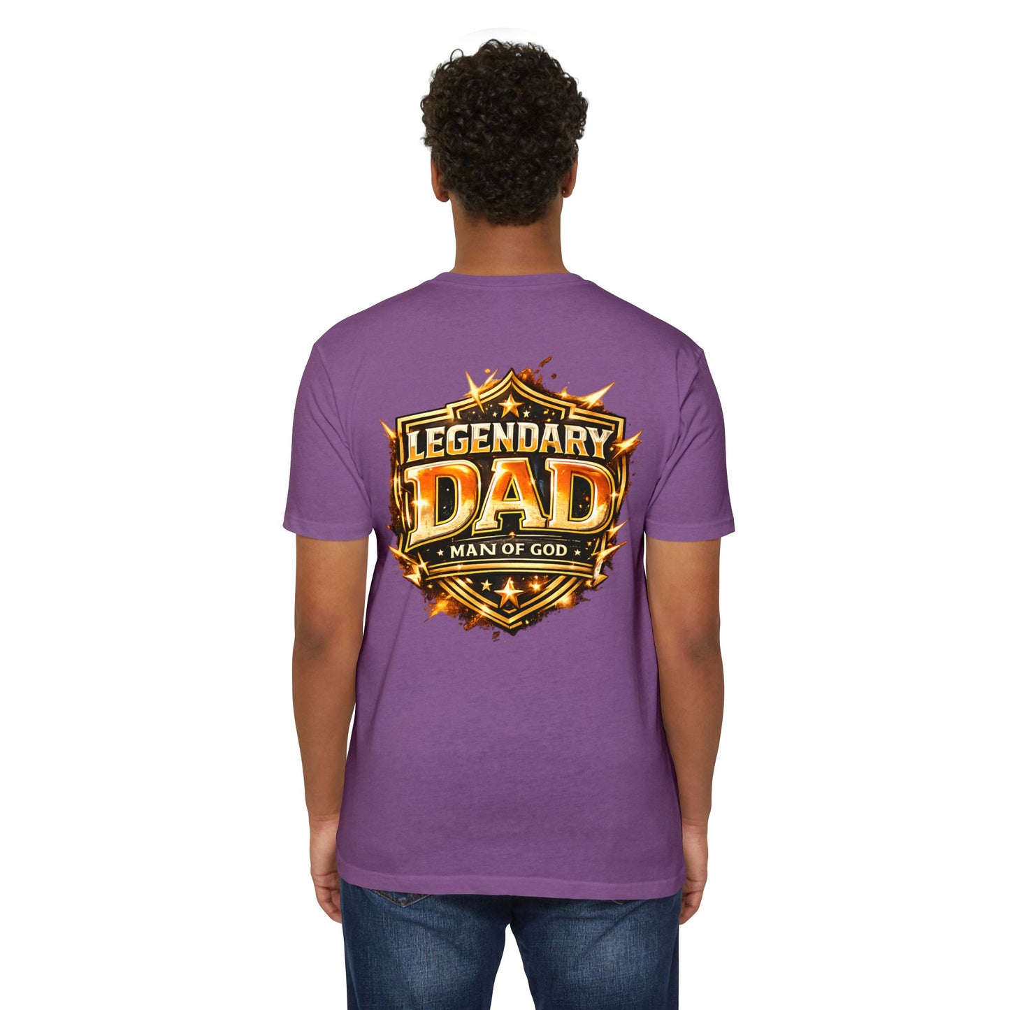 Legendary Dad T-Shirt – "Man of God" Shield Design