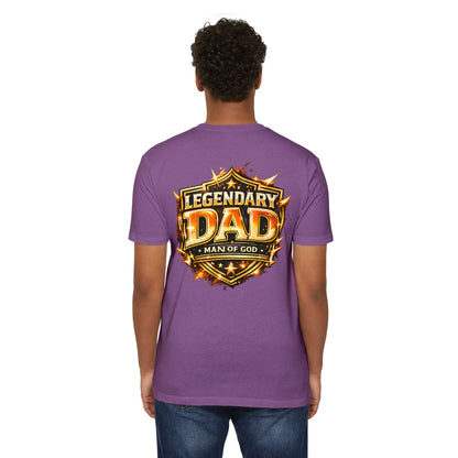 Legendary Dad T-Shirt – "Man of God" Shield Design