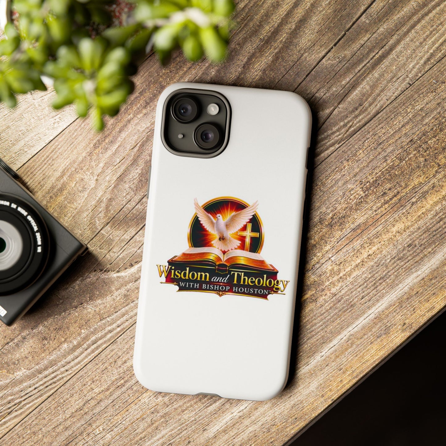 Wisdom and Theology Phone Case — Christian Dove & Cross Protective Tough Case