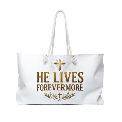 He Lives Forevermore Weekender Bag – Christian Easter Religious Travel Tote